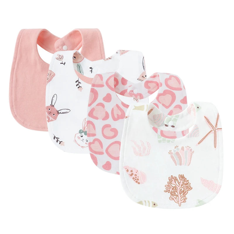 100% Cotton Baby Bibs Set for Newborns