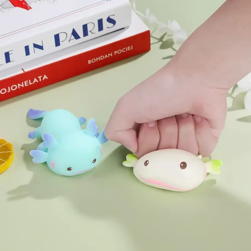 Axolotl Squeeze Ball Stress Relief Toy - Slow Rising Squishy for Kids and Adults