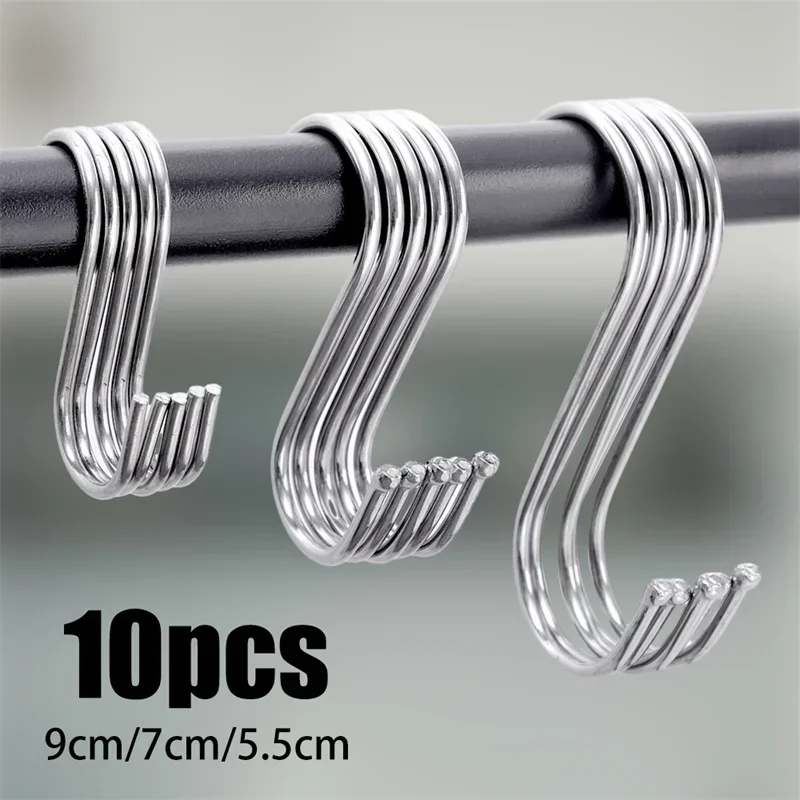 Stainless Steel S Hooks for Kitchen, Bathroom & Organizing