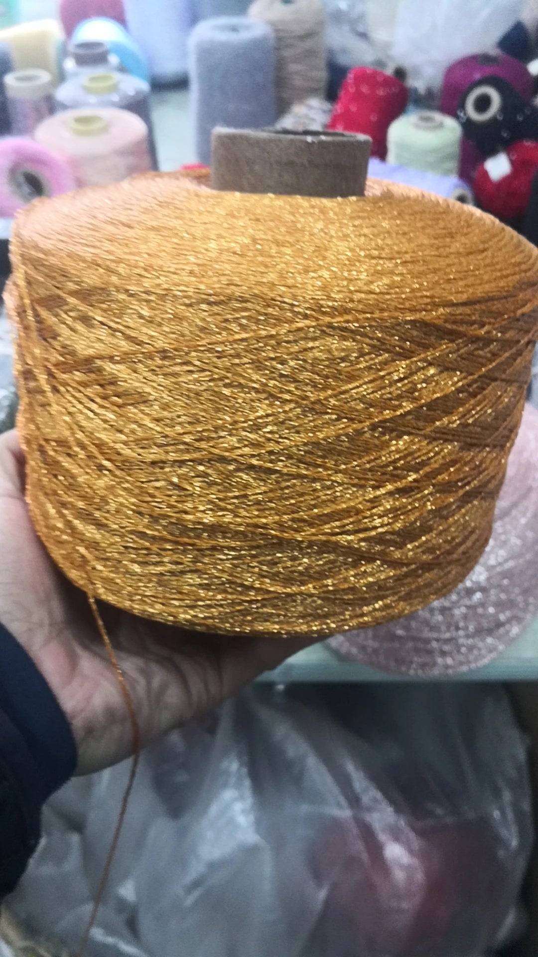 Glitter Blended Cotton Yarn Skein for Knitting & Crochet