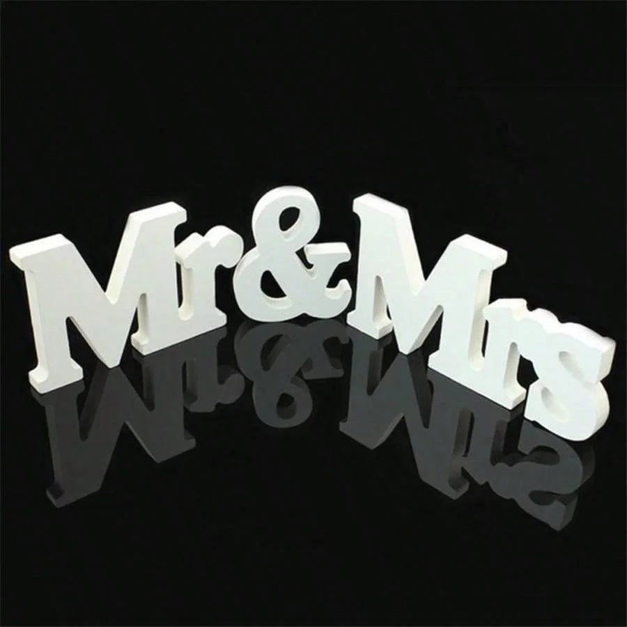 Mr & Mrs Wooden Love Sign Set for Wedding Table Displays