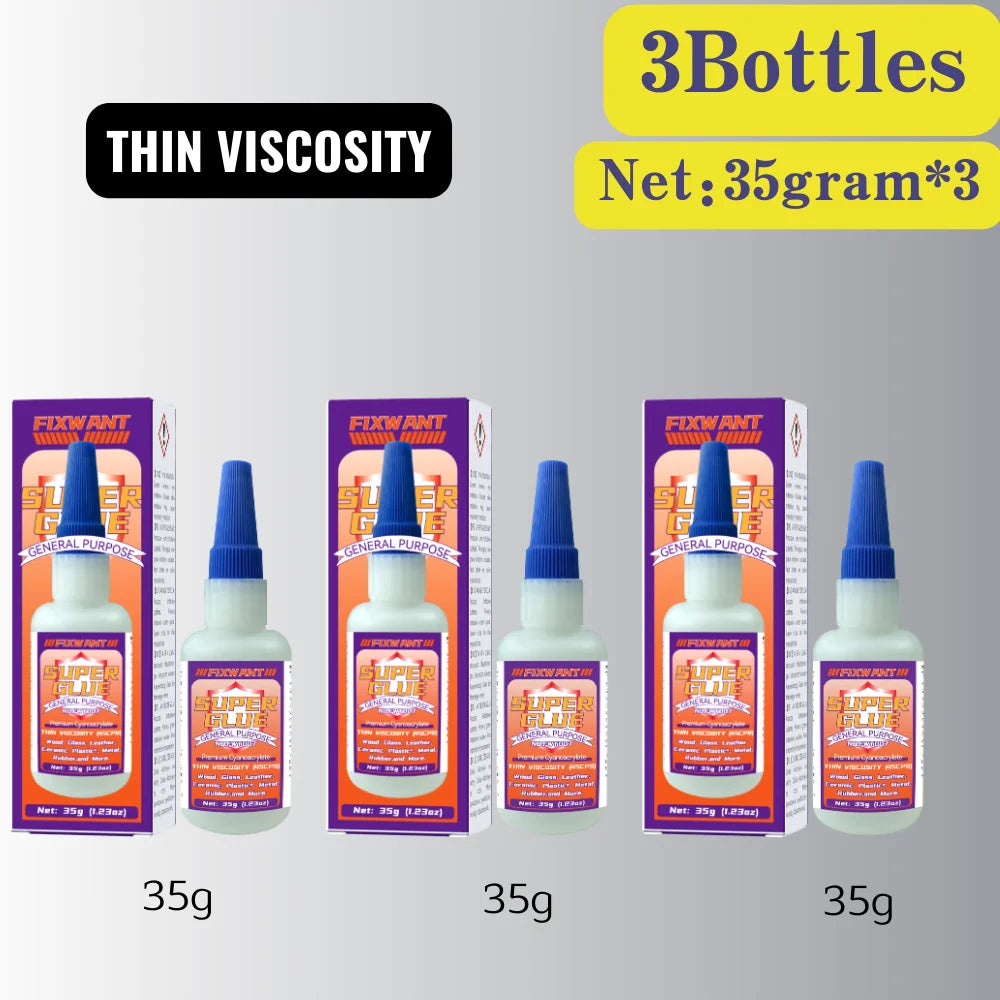 High-Strength Cyanoacrylate Super Glue for Multi-Surface Repairs