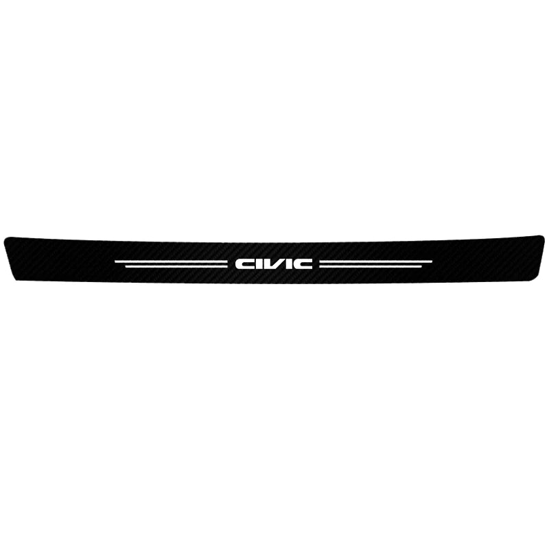 Black carbon fiber door sill protector stickers for select Honda models