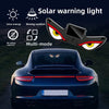 Solar warning light multi-mode decal for car windows featuring a demon eye design