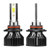 LED headlight bulbs kit for Chevy Silverado 1500/2500 featuring a yellow light source and black housing.