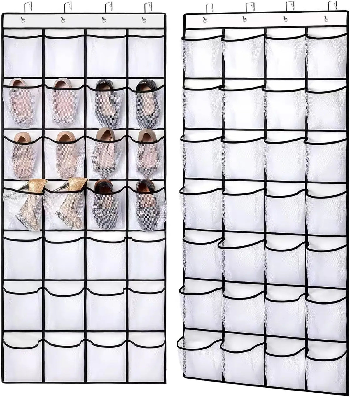 Over-the-Door Hanging Shoe Organizer with Mesh Pockets