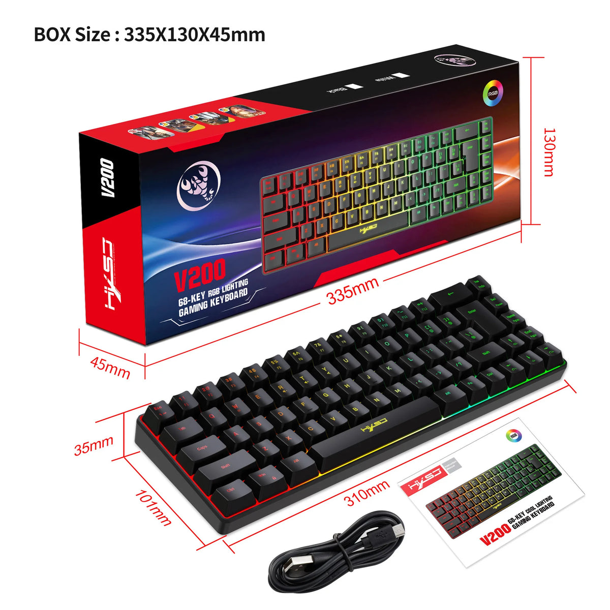 RGB Gaming Tastatur mit Membran-Schalter