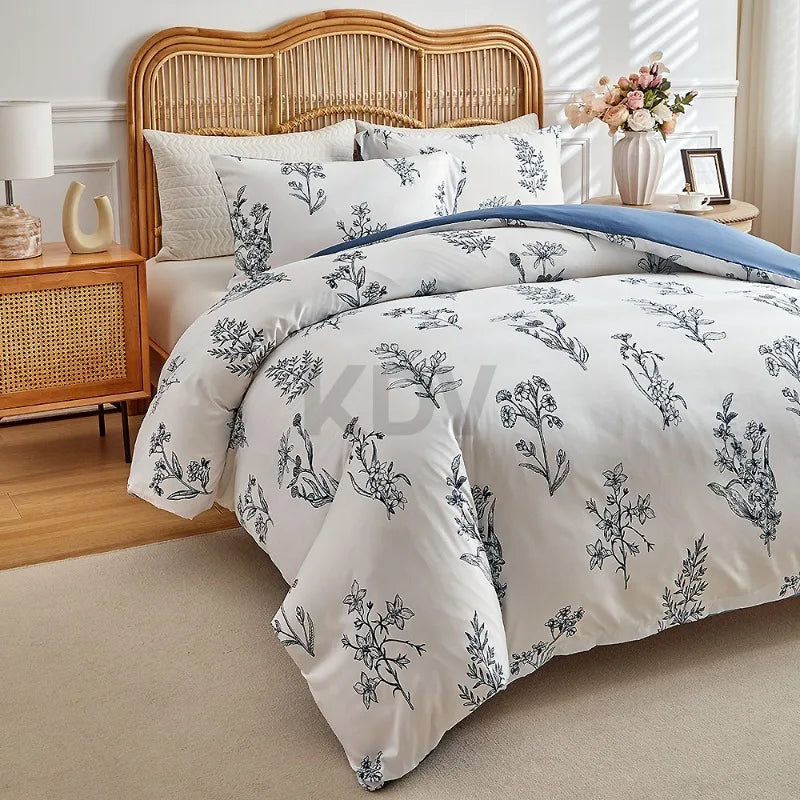 Vintage Floral Duvet Cover Set with Pillowcases