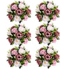 Set of 6 Silk Rose Flower Balls for Wedding & Event Decor