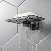 No-Drill Adhesive Soap Holder with Drainage Tray
