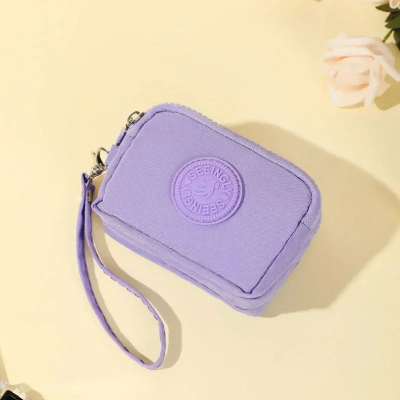 Multi-Layer Canvas Organizer Wallet with Zipper Pouch