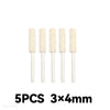 Five pieces of beige wool felt polishing wheels with 3x4mm shafts.