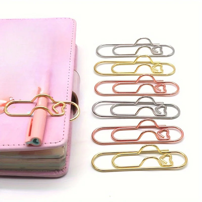 Multifunctional Love Pen Clips for Notebooks and Stationery (Set of 4)