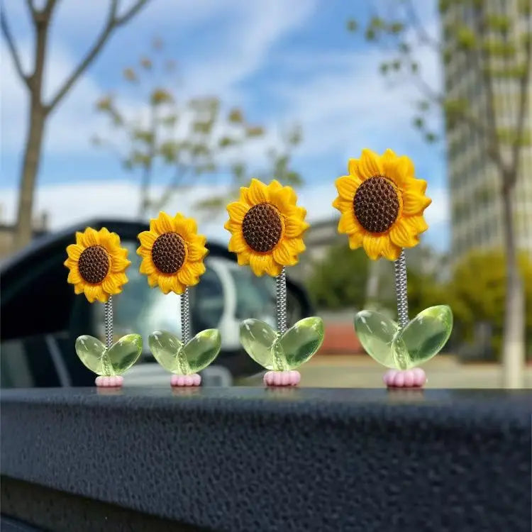 Swaying Sunflower Dashboard Ornament
