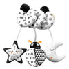 Soft Car Seat & Stroller Toy Set with Mirror, Crinkle, and Squeaky Sounds