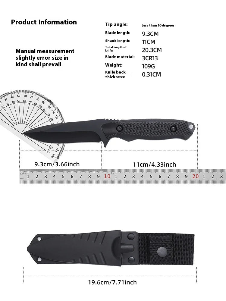 Stainless Steel Fixed Blade Outdoor Knife with Sheath