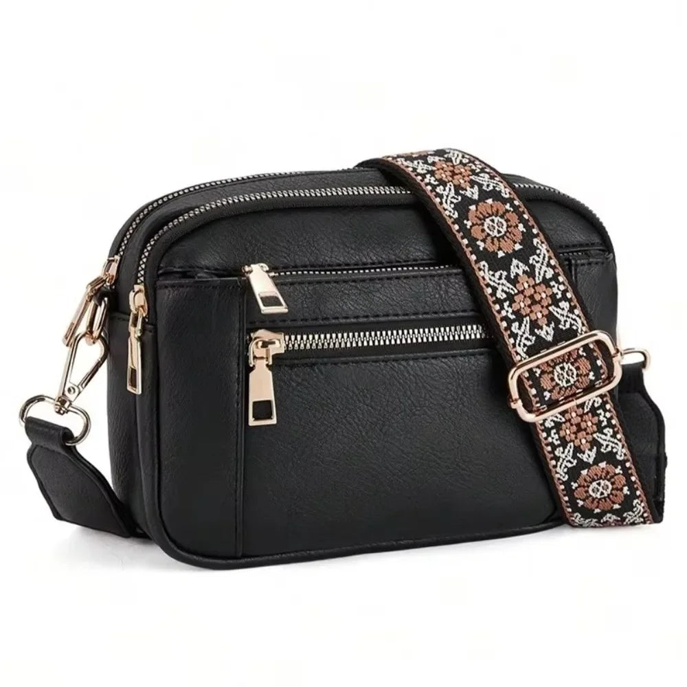 Compact Square Crossbody Bag with Adjustable Strap