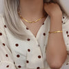 Gold-Plated Herringbone Chain Necklace & Bracelet Set