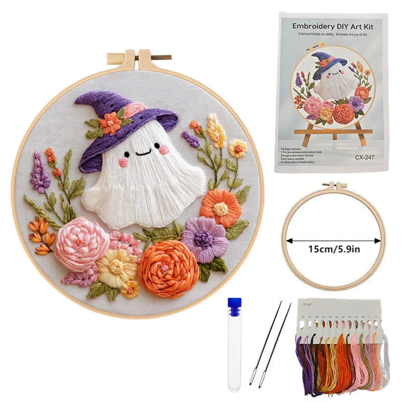 Fall Pumpkin Cross Stitch Kit for Adults with Embroidery Tools