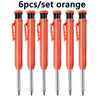 Professional Carpenter Pencils with Built-in Sharpener (Set of 6)