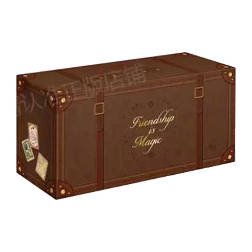 A rectangular, dark brown box with gold accents, likely a card pack for My Little Pony Friendship Eternal.