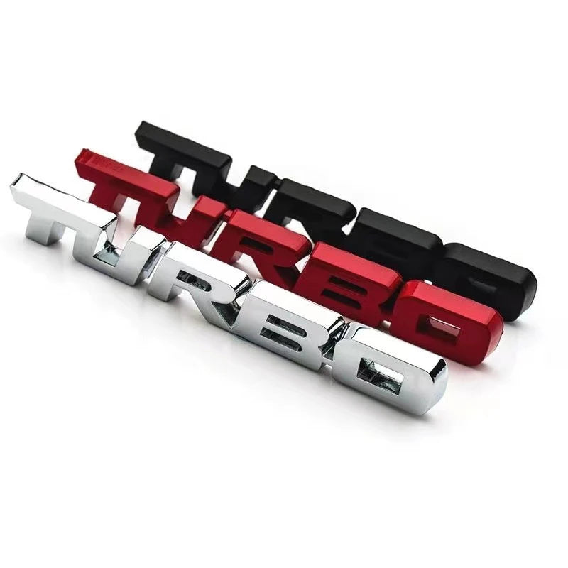 3D Turbocharged Metal Alloy Car Badge Emblem