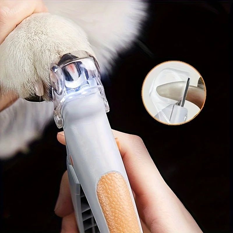 Recortauñas para Mascotas con LED y Protección de Seguridad