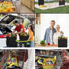 Reusable Non-Woven Grocery Tote Bags, 6-Pack Foldable Shopping Bags with Long Handles