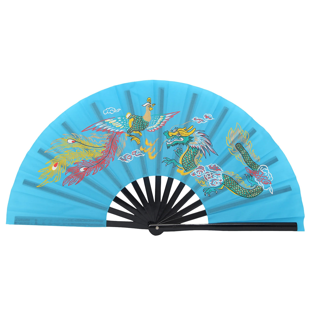 Traditional Bamboo Tai Chi Performance Fan with Protective Cover