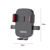 A black universal gravity car phone holder with a hook clip, shown from the back.