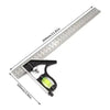 Adjustable combination square and spirit level set with a 300mm ruler shown against a white background.