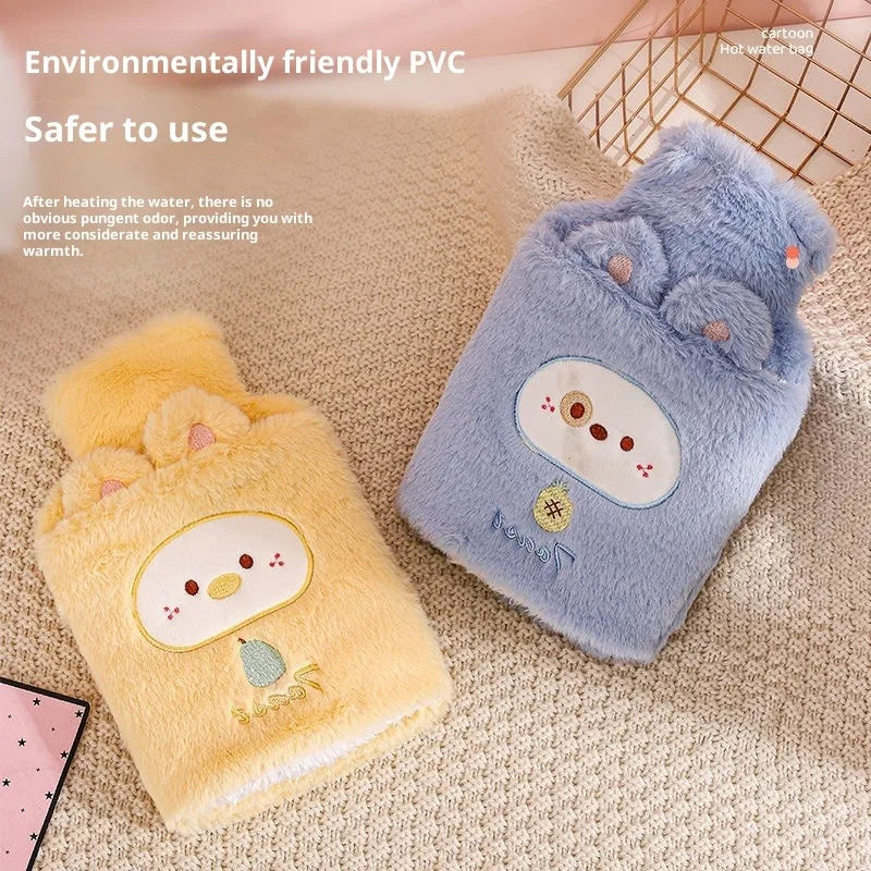 Adorable Plush Hot Water Bottle with Cozy Animal Cover