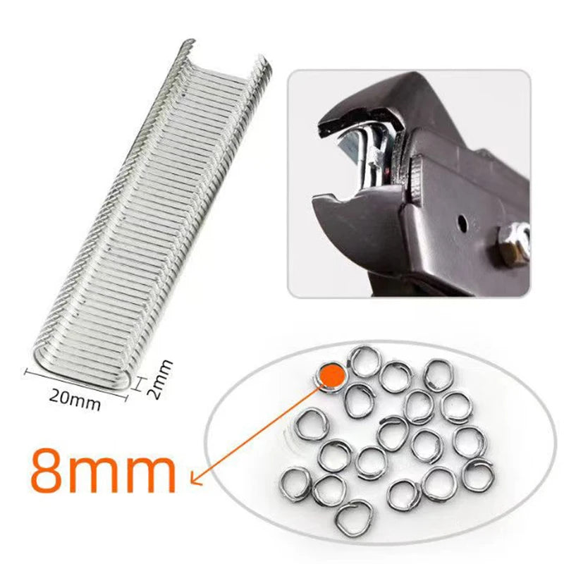 Auto-Feed Hog Ring Pliers with 2500 Galvanized Steel Rings