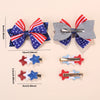 Patriotic Star Bow Hair Clips for Girls