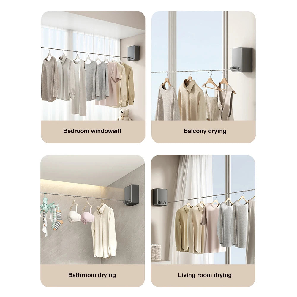 Retractable Clothesline with Stainless Steel Construction