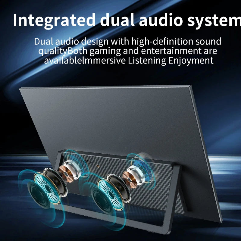 Monitor portátil IPS de 16 pulgadas con altavoces duales