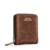 Men's Retro PU Leather Bifold Wallet with Zipper and Coin Pocket