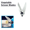 Silver scissor blades for a cordless multi-blade cutting shear tool.