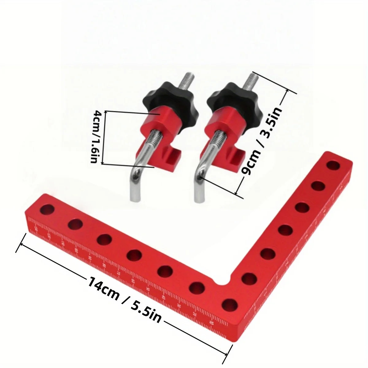 Aluminum Alloy Right Angle Clamp with 90-Degree Positioning Ruler