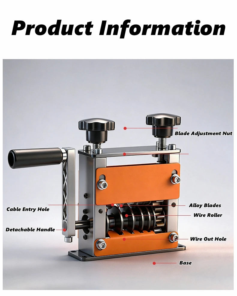 Multifunctional Wire Stripping Tool for Manual or Drill Use
