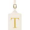 Personalized Embroidered Leather Luggage Tag with Letter Initial