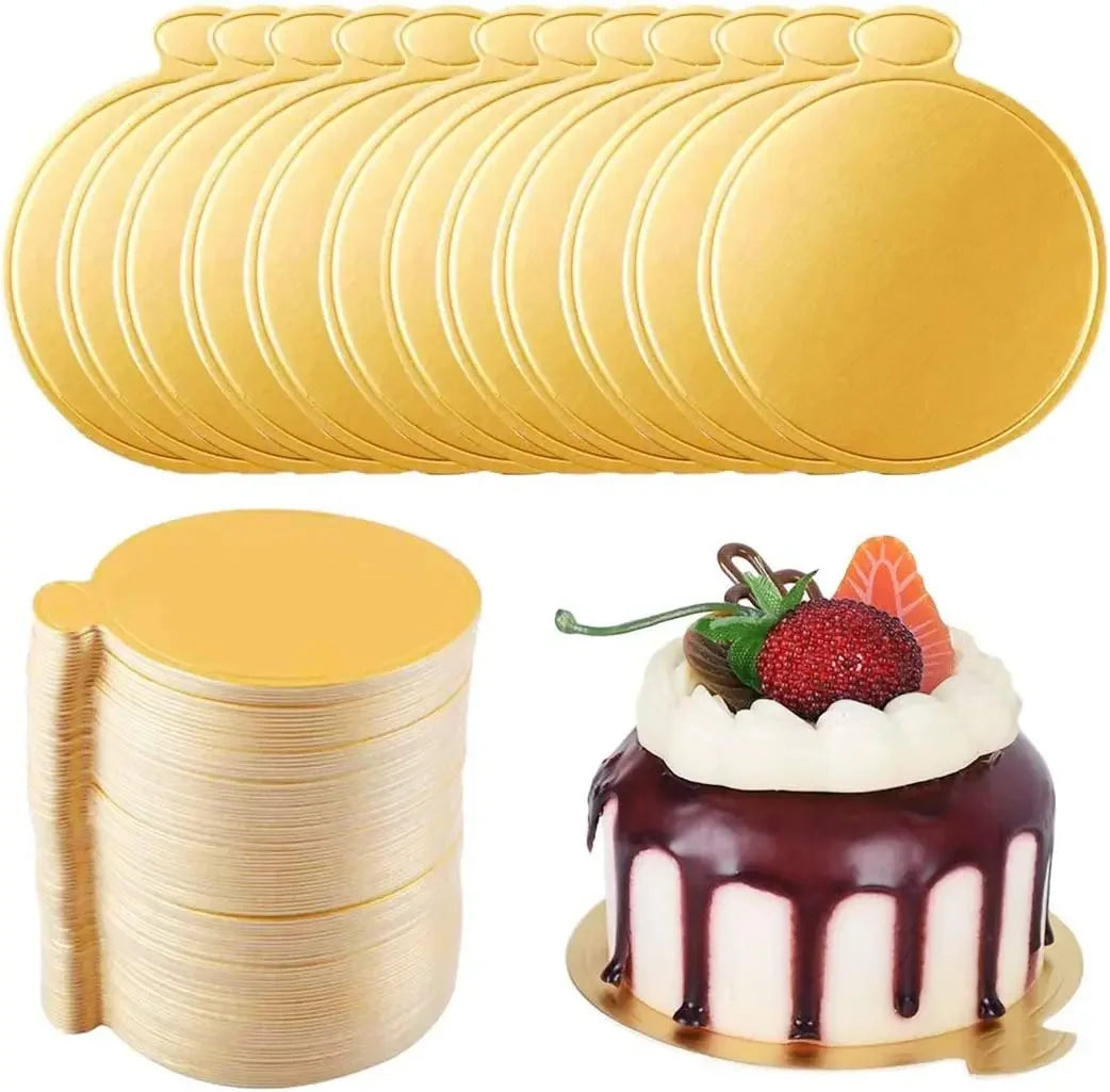 Gold Mini Cake Boards for Desserts & Pastry Display