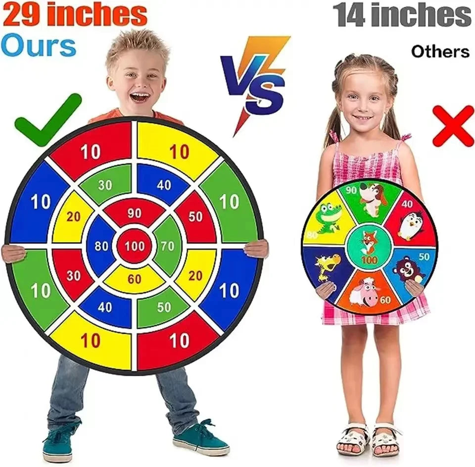 Sticky Ball Dart Board Set for Kids – Double-Sided Educational Family Game