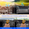 Comparison of glare reduction on a Dodge Ram dashboard with and without a custom fit dash cover.