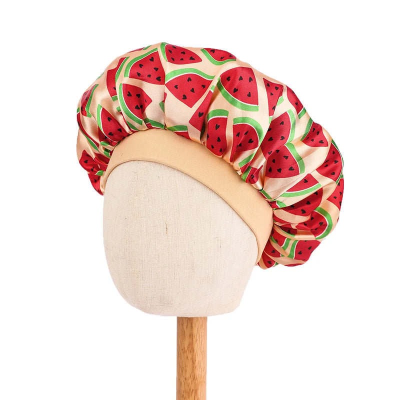 Butterfly Print Satin Sleep Cap for Kids