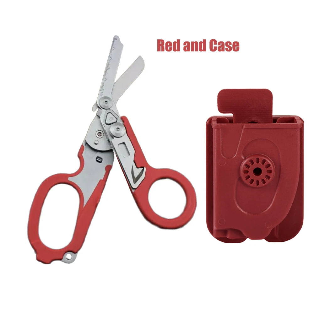 6-in-1 Foldable Emergency Rescue Scissors with Safety Hammer