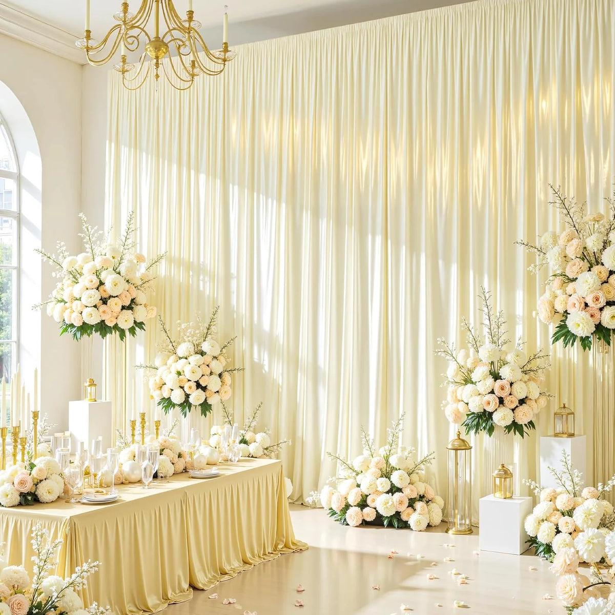 Shimmering Satin Backdrop Curtain Panels