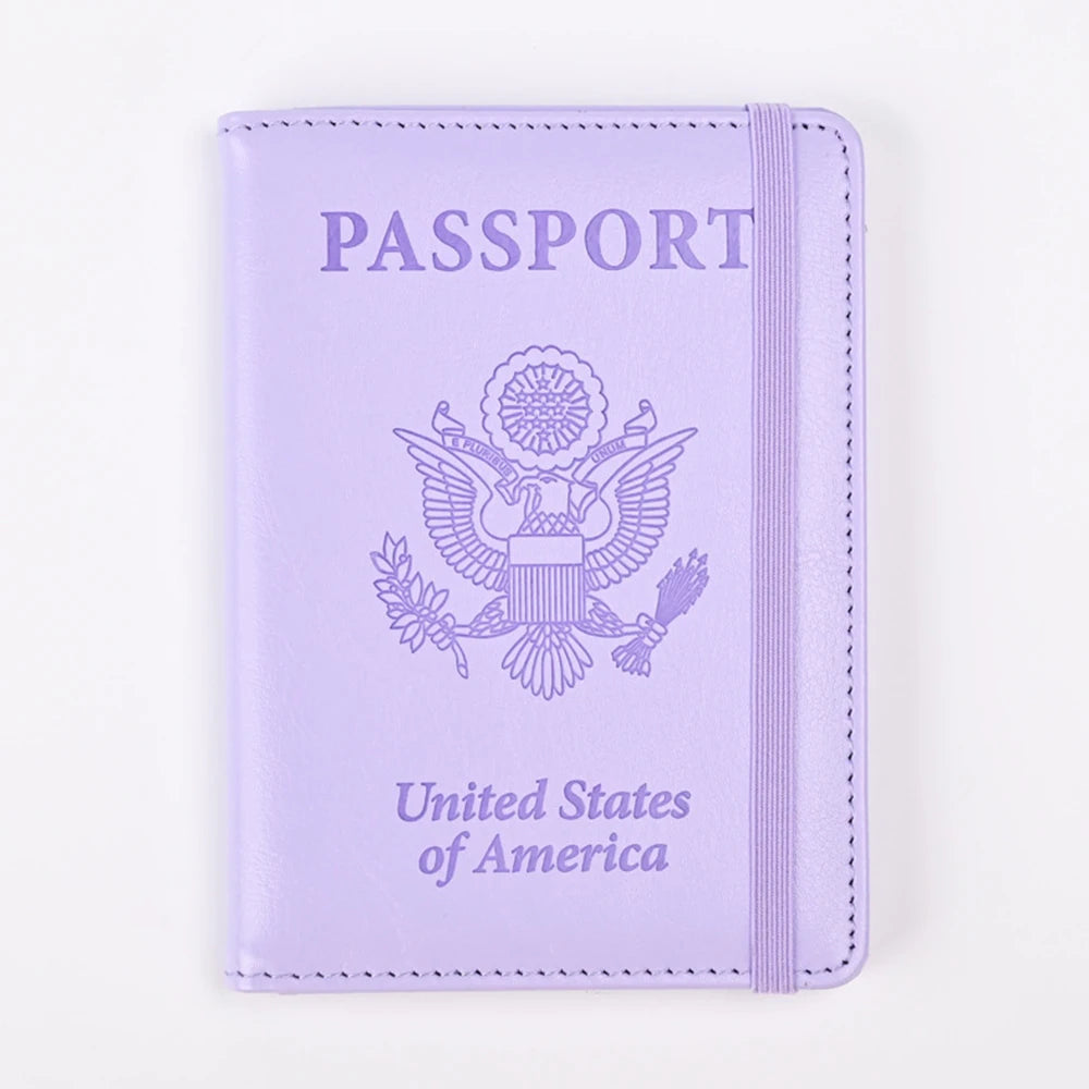RFID-Blocking PU Leather Passport Holder with 3D Embossed Design
