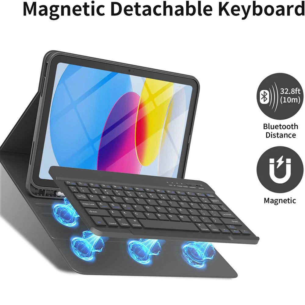 Detachable Keyboard Case for iPad 10th Gen and iPad 11th Gen (A16)