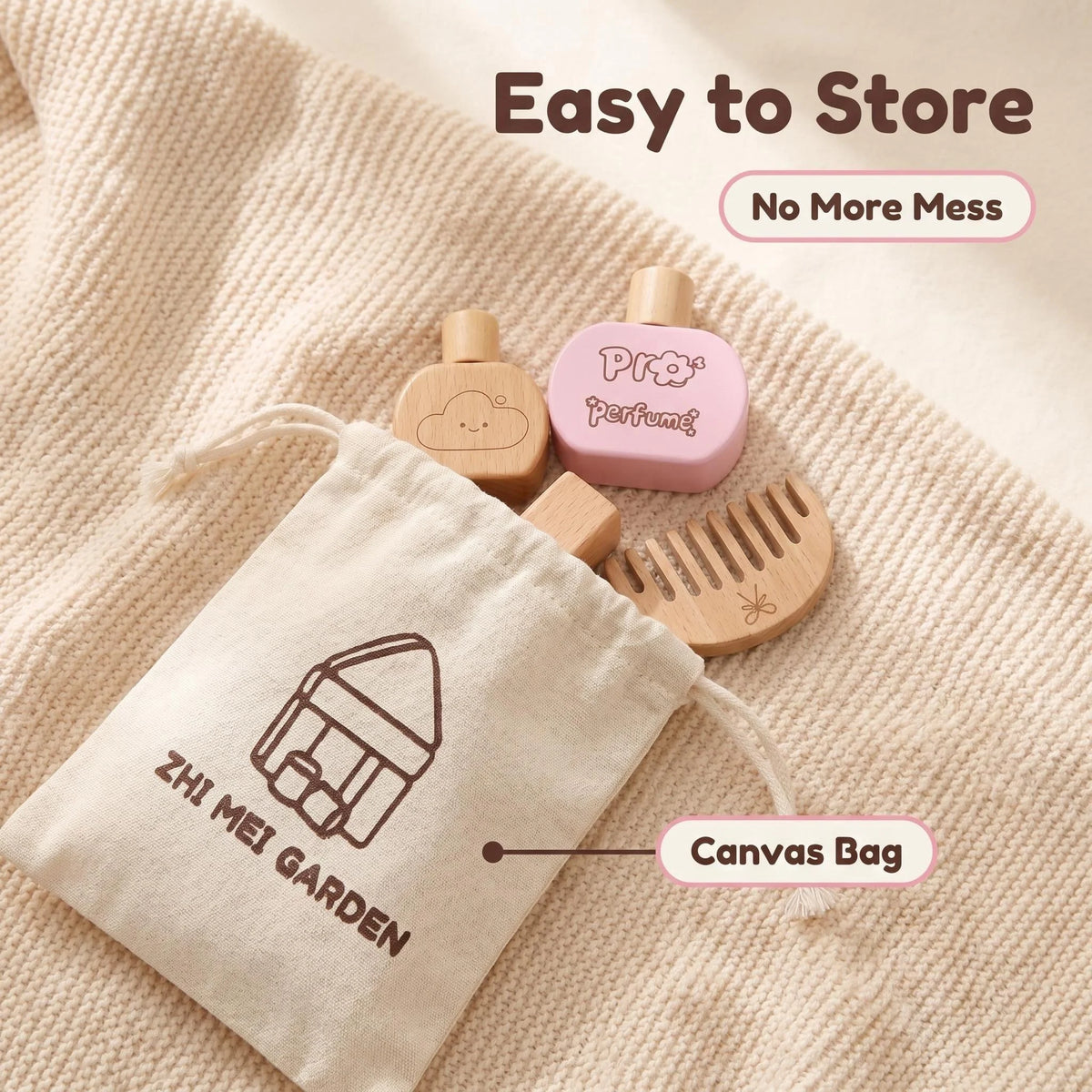 Wooden Makeup Toy Set for Kids Pretend Play